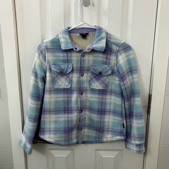 Eddie Bauer Kids Plaid Jacket in Blue and Purple - Picture 1 of 3